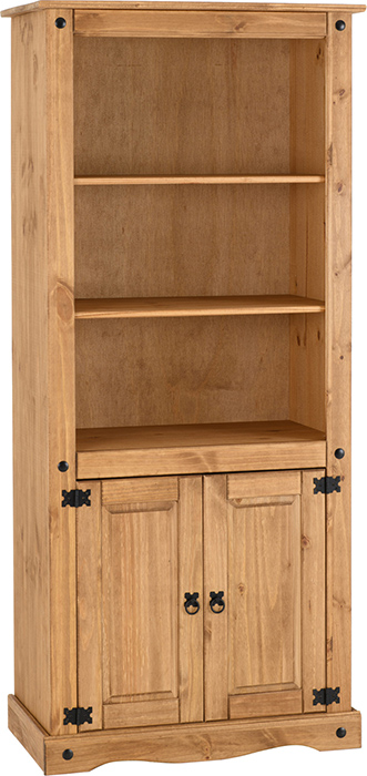 Corona 2 Door Display Unit In Distressed Waxed Pine - Click Image to Close